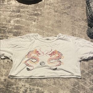 Garage White Tee with Vibrant Dragon Design